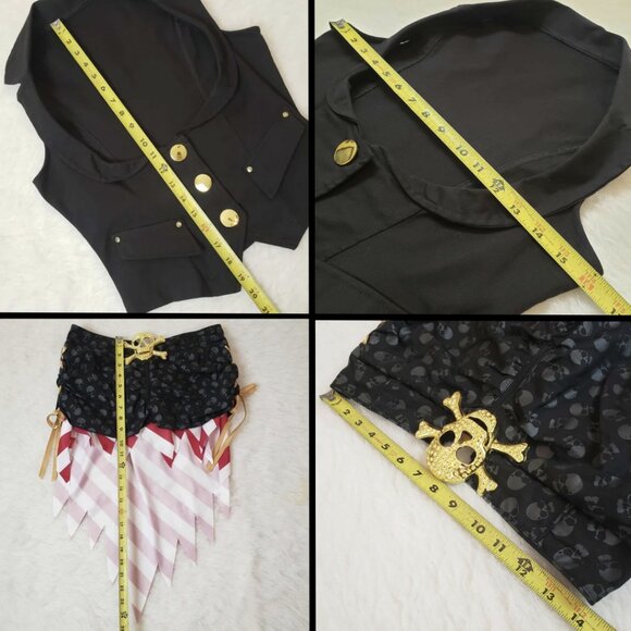 💀Leg Avenue Women's 3 PC BOOTY PIRATE Medium Halloween Costume + Hat & Choker - Picture 16 of 16